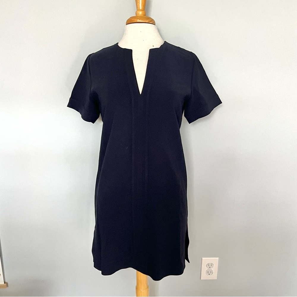 Theory Navy Blue Short Sleeve Shift Dress Size S